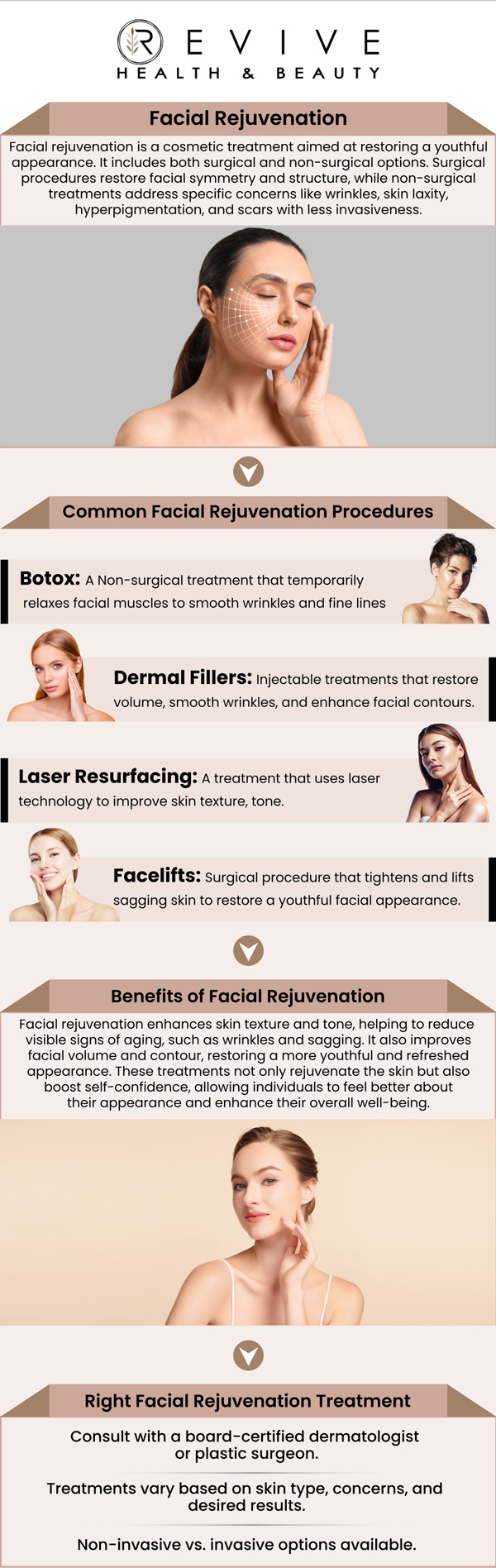 At Revive Health & Beauty, we specialize in facial rejuvenation treatments designed to restore radiance and youthfulness. Melanie Hall and our skilled team offer personalized solutions that enhance your natural beauty, addressing concerns such as fine lines, sagging, and dull skin. Our treatments are tailored to help you feel confident and refreshed. Contact us today or book an appointment online. We are conveniently located at 11500 State Highway 121, Suite 320, Frisco, TX 75035.